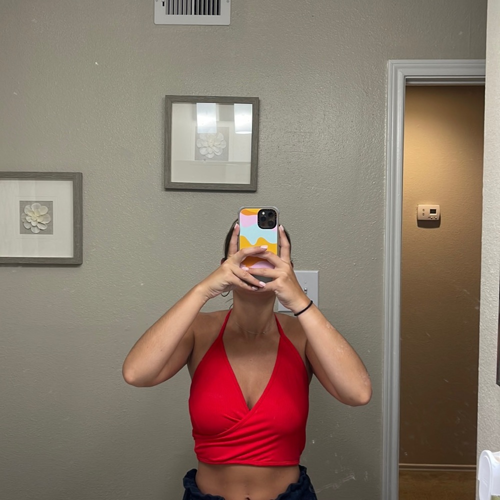 Red halter top from garage. Size small.